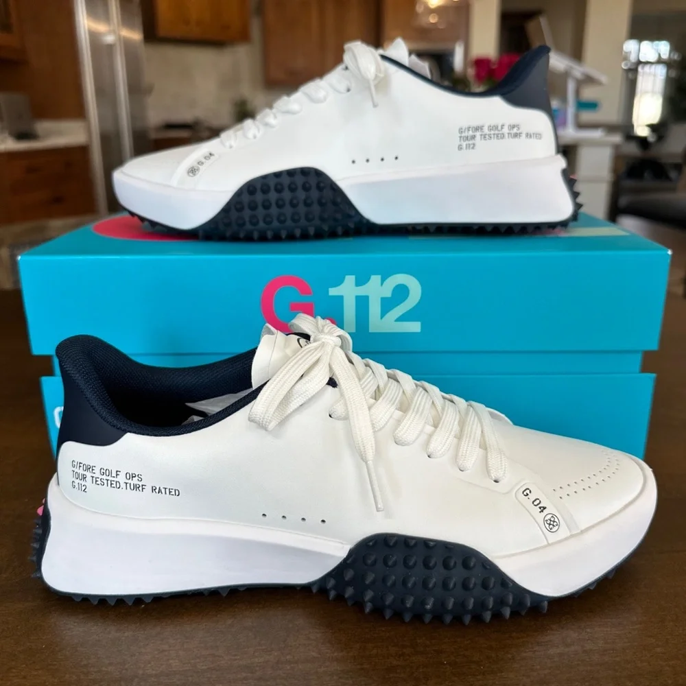 G/Fore Womens Leather Kiltie G.112 Golf Shoes SneakerS Snow/Twilight Sz 9.5 NEW - Picture 6 of 10